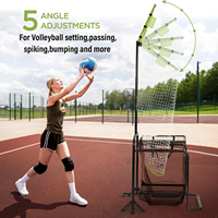 Équipement d'entraînement portable pour lanceur de volley-ball, filet cible réglable en fer, collecteur de balles multifonctionnel
