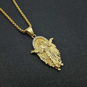Yunnique – collier avec pendentif YS en acier inoxydable plaqué or et strass, chaîne de 3mm, 60cm, bijoux cadeau, collier à la mode - Product Image 1