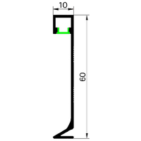 Profilé LED en aluminium de 6 cm pour éclairage de plinthe, tempérage T5, blanc chaud 3500K, Ra90 CRI, vente en gros