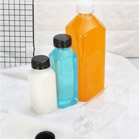 Bouteille en plastique PET carrée vide de qualité alimentaire, jetable, 200 ml, 350 ml, 500 ml, pour jus – Approvisionnement direct usine