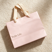Sacs en papier de luxe en gros pour cadeaux, emballages personnalisés pour bijoux et cosmétiques, sacs en papier avec rubans et poignées