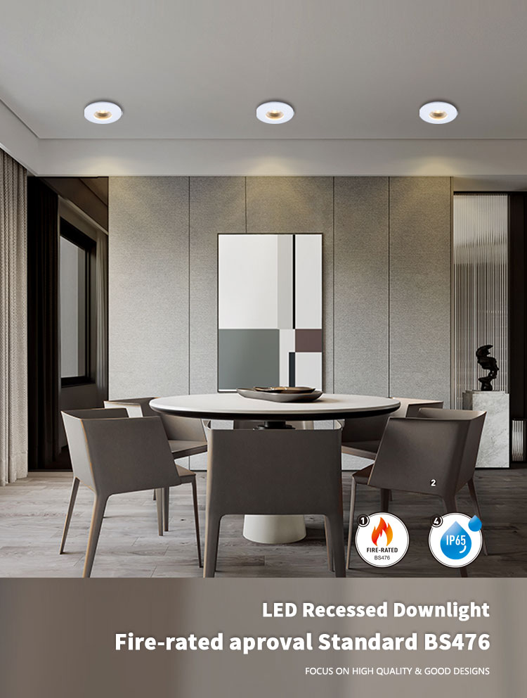 Ceiling Fire Rated Bathroom Recessed LED Downlights IP65 50W