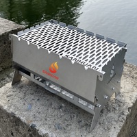 Barbecue compact en acier inoxydable, pliable, portable, antirouille, facile à nettoyer, pour balcon, camping-car, pique-nique, faible teneur en carbone