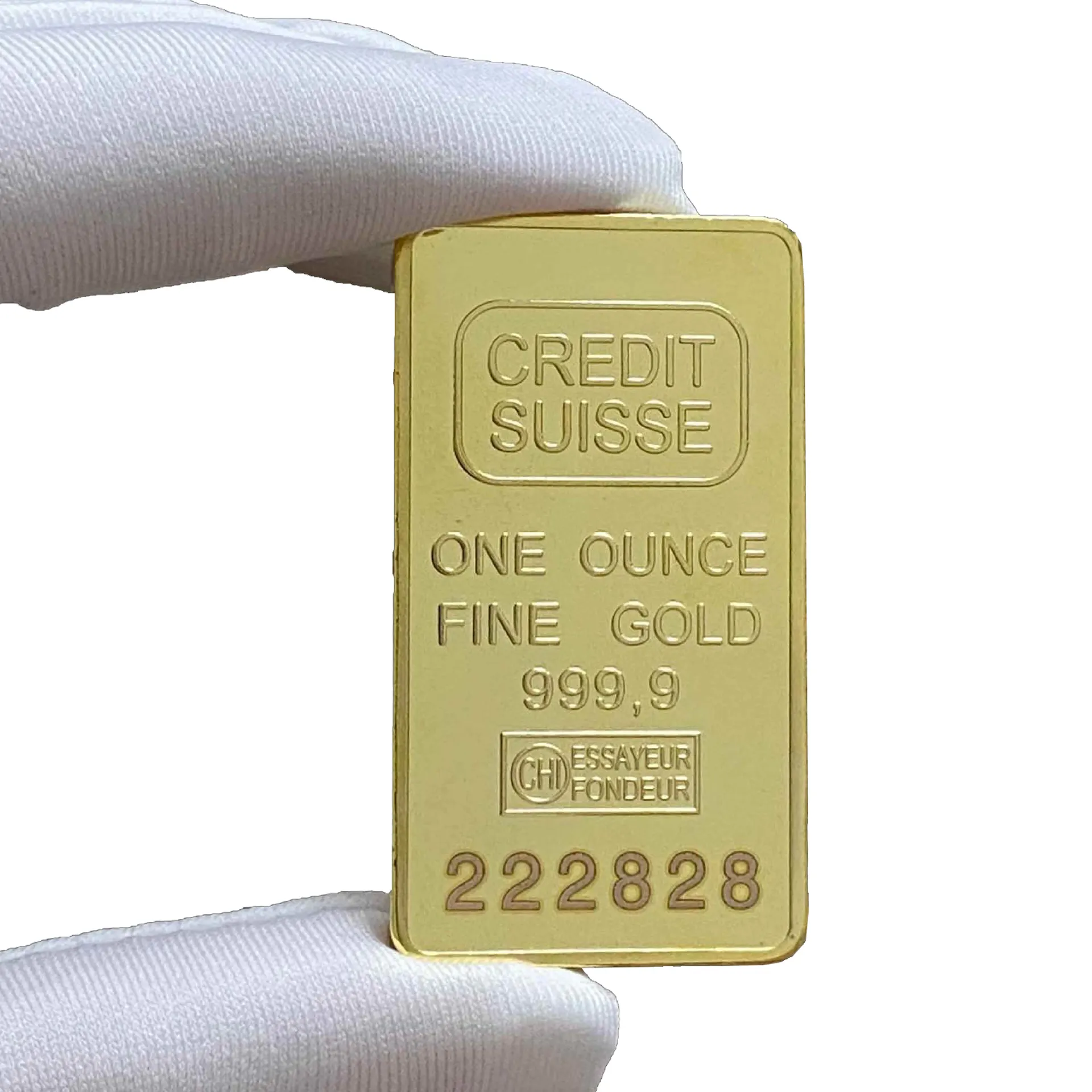 One Ounce Fine Gold 9999 batang kredit dengan seri berbeda nomor Laser Dekorasi koin Suisse Gold bar