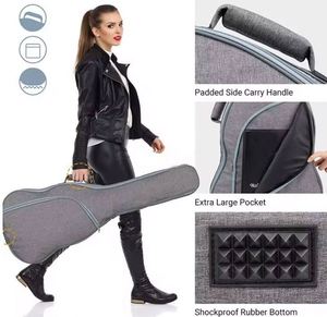 Étui de guitare imperméable, échantillon gratuit, adapté aux guitares pleine grandeur, avec bandoulière réglable, rembourré. - Product Image 2