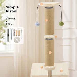 Legend Wholesale Griffoir pour chat de 35 pouces de haut Base en bois massif Tour d'arbre à chat avec cadre d'escalade en sisal - Product Image 4