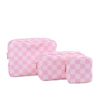 Trousse de toilette de voyage 24 couleurs personnalisée mini trousse de maquillage étanche pochette à bijoux cosmétique en nylon avec fermeture éclair pour femmes