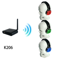 Système d'écouteurs et d'émetteur sans fil LED pour Silent Disco, un émetteur pour plusieurs écouteurs pliables, idéal pour les fêtes, les DJ, les conférences et les cultes