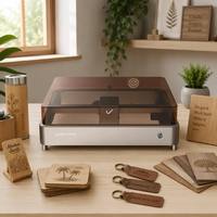 Máquina de Grabado y Corte Láser de Escritorio 20W 400x380mm, Ajuste Automático de Altura, Graba Piedra/Vidrio/Tela, para Taller de Carpintería