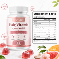 Vitamin Rambut Gummies Label Pribadi OEM, Vitamin Kompleks dengan Biotin dan Vitamin C E Gummies untuk SUPLEMENT Rambut
