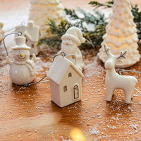 Décorations de Noël nordiques, artisanat décoratif, mini maison en céramique, pendentif maison de Noël, cadeau de Noël