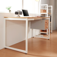 Bureau moderne pour la maison ou le bureau, avec cadre en bois et métal, hauteur réglable, avec étagère pour ordinateur portable/ordinateur de bureau