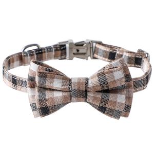 Nuevos suministros para mascotas Plaid Bowknot Skin-Friendly Soft Cat Collar Dog - Product Image 2