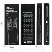 Nouveau 25-en-1 noir télécommande boîte de rangement double tête tournevis combinaison ensemble multi-fonction outils matériels d'économie de main-d 'œuvre