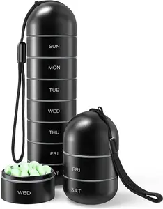 Metal Moisture Proof custom 7-day pill box organizer , Stackable Aluminum Alloy BPA Free