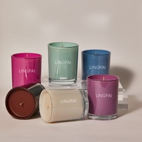 Pot à bougie en verre vide réutilisable, pot en verre à bougie parfumée de luxe personnalisé avec couvercle et boîte-cadeau