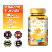 DUOZI OEM Vitamine E 1000UI Capsules Molles Antioxydantes pour la Peau, les Yeux et la Santé Immunitaire – 100 Gélules
