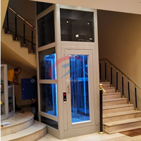 Ascenseur résidentiel extérieur pas cher de 2 à 4 étages, 5 personnes, ascenseur pour maison, villa, avec gaine en verre