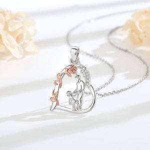 Regalo per la Festa del <span class=keywords><strong>Papà</strong></span> Merryshine, Collana con Ciondolo a Cuore in Rame per Figlia, Gioiello con Zirconia Cubica da <span class=keywords><strong>Papà</strong></span> e <span class=keywords><strong>Mamma</strong></span> - Product Image 2