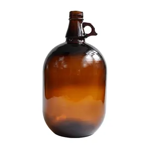 Factory wholesale amber large beer glass bottles super large capacity glass bottle Largest amber glass bottle