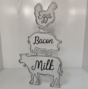 Décoration de table Famehouse Art Déco effet vieilli, panneau en bois rustique, matériau MDF+placage, sur pied, thème animalier rustique - Product Image 2