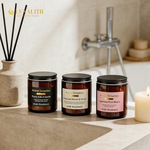 LunaLith - Bougies parfumées en cire de soja en gros - Coffret cadeau 200g |   Ensemble cadeau de bougies parfumées personnalisées en verre ambré pour la décoration de la maison - Product Image 2