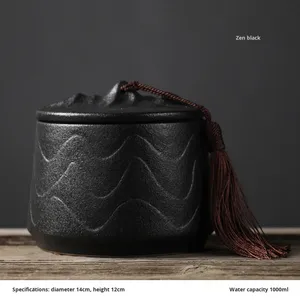 Seramik Evcil Hayvan Kremasyon Urn'u Sızdırmaz Nem Geçirmez Kremasyon Kemikleri Cenaze Külleri Saklama Kavanozu Silindirik Orta/Büyük Boy Kediler İçin - Product Image 2