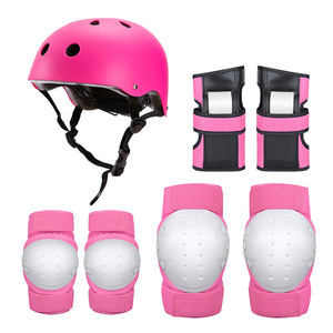 Conjunto de equipo de protección para monopatín para adultos, 7 piezas, casco, coderas, rodilleras, absorción de impactos, patinaje sobre ruedas, deportes al aire libre - Product Image 1