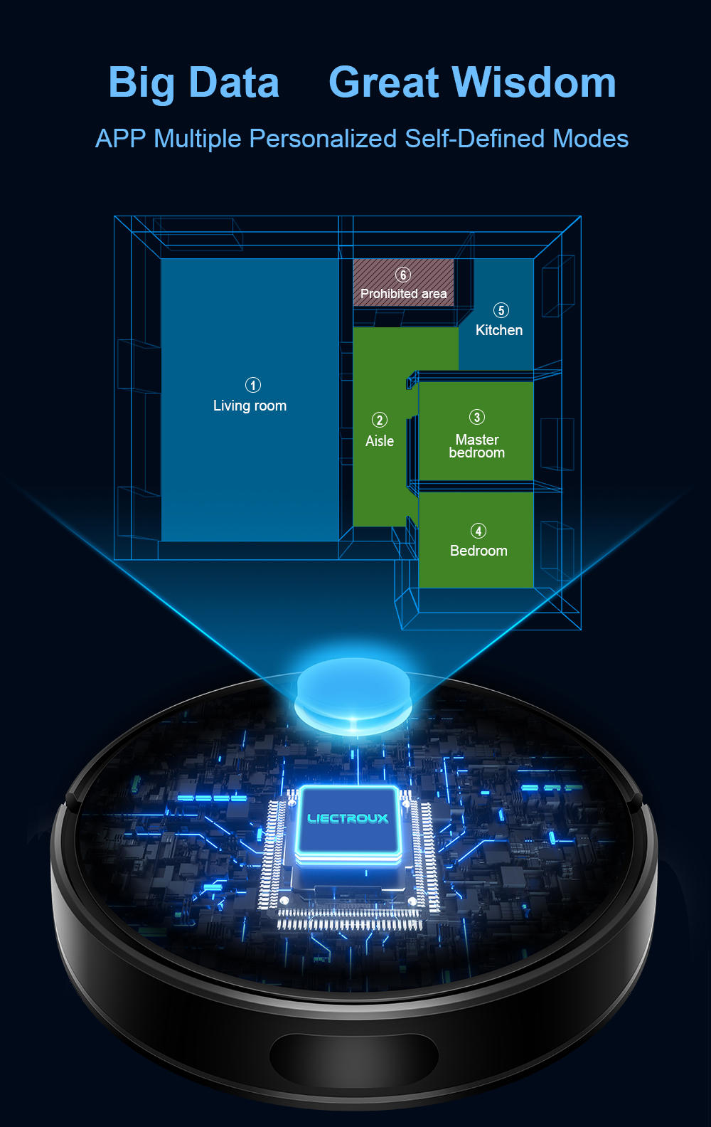 LIECTROUX — aspirateur robot intelligent ZK901, meilleur appareil à aspiration