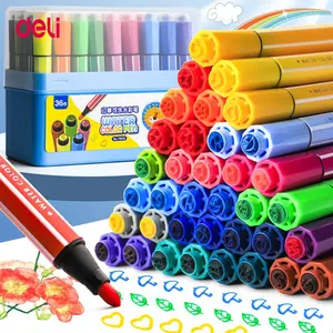 Deli 70654 24colors High quality Color For Kids Painting Creation With Creative Cute Stamp Pattern Design Markers Washable Color