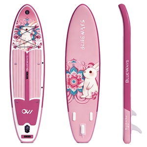 Tabla de SUP Inflable Rosa con Diseño de Conejo, Fabricada en China, Tabla de Paddle Surf Resistente para Mujeres - Product Image 1