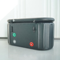Baignoire à glace gonflable portable en PVC avec tissu brossé pour 2 personnes, piscine à immersion froide inclinée pour la récupération