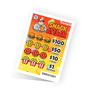 Wholesale Custom Design 3 Windows Food Theme Printed Pull Tab Tickets Prize Promotion Tear Off Cards - Product Image 4