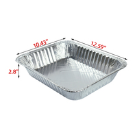 Plats en aluminium demi-taille 9x13 extra résistants jetables, plateaux en papier d'aluminium pour la cuisson, le rôtissage et la préparation des aliments