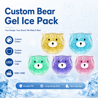 Mini-compresse chaude/froide portable en PVC en forme d'ours, mignonne et durable, avec logo personnalisé pour soulager la fièvre, les gonflements et les douleurs des enfants (Boo Boo)
