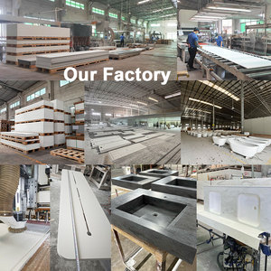 Tùy chỉnh đương đại vuông tròn rắn bề mặt chống nước thân thiện với môi bàn ăn hàng đầu cho nhà hàng - Product Image 6