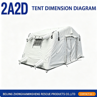Abri médical gonflable à basse pression personnalisé en usine, tente modulaire connectable pour hôpital de campagne et traitement d'urgence