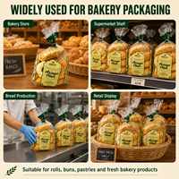 Sacs à pain en LDPE de qualité alimentaire, imprimés sur mesure, emballage de boulangerie pour baguette, pain de mie et pain au levain
