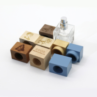 Tapa de perfume de madera de acacia personalizada de 15 mm con cierre a presión, tapa de madera para botella de vidrio OEM personalizada, reemplazo de tapa de botella de fragancia directo de fábrica