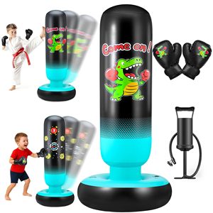 Saco de Boxeo Inflable de Dinosaurio Premium para Niños, 48 Pulgadas, Set de Entrenamiento de Boxeo Estable para Edades de 3 a 6 Años, Juguete de Karate y Taekwondo, Regalo - Product Image 1