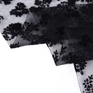 Thiết Kế Mới <span class=keywords><strong>Flock</strong></span> Vải Tuyn Flocked Lưới Vải Cho Ăn Mặc Hoa Đổ Xô Vải Tuyn - Product Image 5