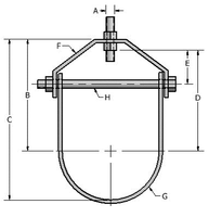 Pince de suspension de tuyau à chape en acier inoxydable galvanisé standard réglable unistut