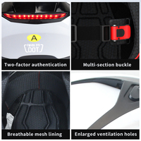Casque de moto ouvert de haute qualité avec feux arrière LED intelligents, résistant aux chocs, en ABS, pour motocross