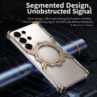 Protector de Teléfono Celular de Metal con Diseño de Lujo, Hueco, para S25/S24/S23/S22 Ultra, Aleación de Aluminio, Magnético, Luminoso, sin Marco