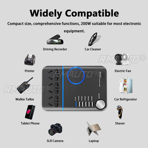 Inversor de Corriente para Auto de 200W, 12V/24V a 220V, Adaptador de Encendedor de Cigarrillos con Cargador USB QC 3.0 de 5 Puertos y Carga Rápida - Product Image 5