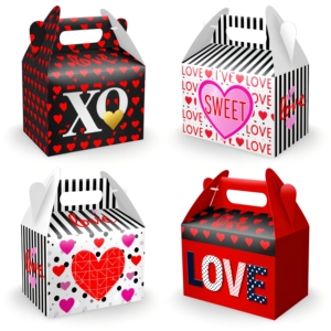 12 pièces/paquet Boîtes à poignée en carton faites à la main sur le thème de l'amour Cadeau Biscuit Favori Emballage sucré Joyeux anniversaire de la Saint-Valentin Décoration de fête - Product Image 3