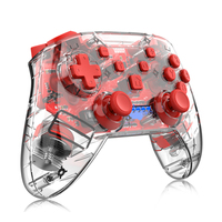 Contrôleur de manette de jeu sans fil, noir clair, Transparent, feu rapide, 6 axes, double Vibration, capteur de mouvement