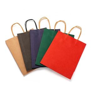 Sacs en papier kraft écologiques recyclables imprimés en flexographie avec logo personnalisé pour les petites entreprises, emballage cadeau - Product Image 1