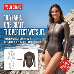 <span class=keywords><strong>Muta</strong></span> da donna personalizzata in neoprene Smoothskin da 2 mm, a manica lunga, con cerniera frontale, intera, <span class=keywords><strong>per</strong></span> acque calde, ideale <span class=keywords><strong>per</strong></span> surf e nuoto - Product Image 1