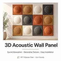 Panel Dinding Akustik 3D Dome PET Felt Peredam Suara Tahan Api Ramah Lingkungan untuk Ruang Tamu Kamar Tidur Hotel Kantor Modern
